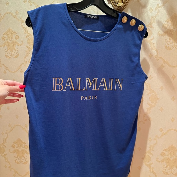 Balmain blue top size 36 - Picture 1 of 2